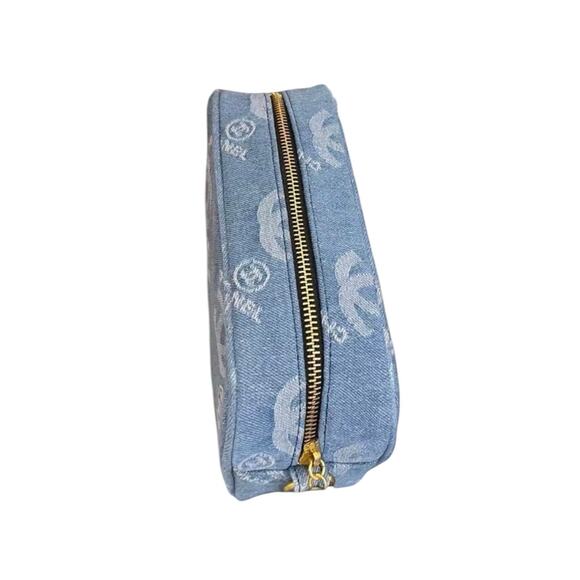 CHANEL Beaute Blue Denim Makeup Bag w/Chain Crossbody Limited VIP Gift - Picture 4 of 9